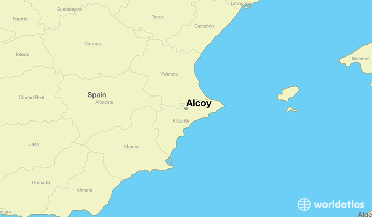 map showing the location of Alcoy