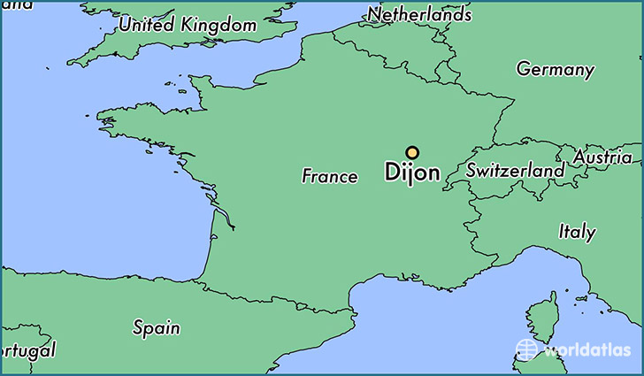 map showing the location of Dijon