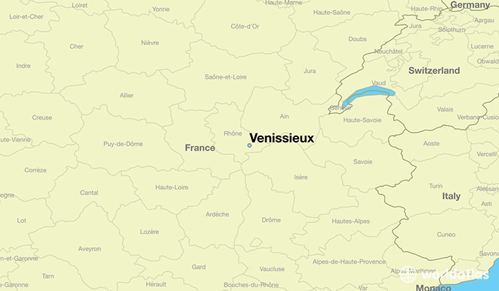 map showing the location of Venissieux