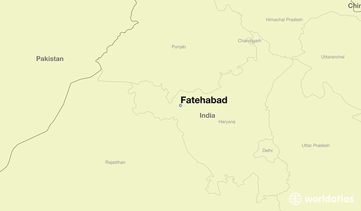 map showing the location of Fatehabad