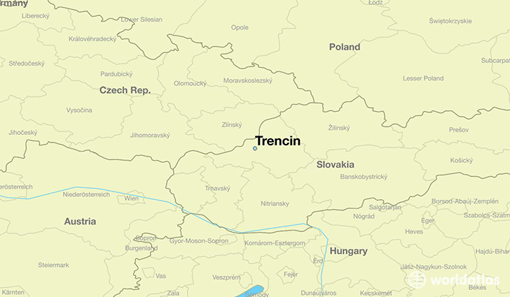 map showing the location of Trencin