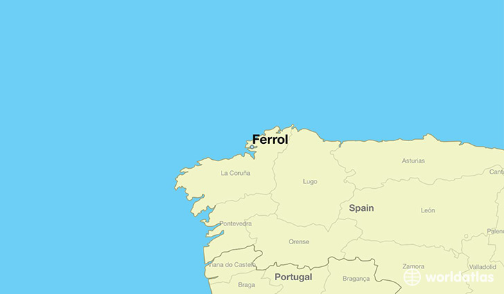 map showing the location of Ferrol