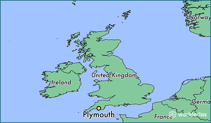 map showing the location of Plymouth