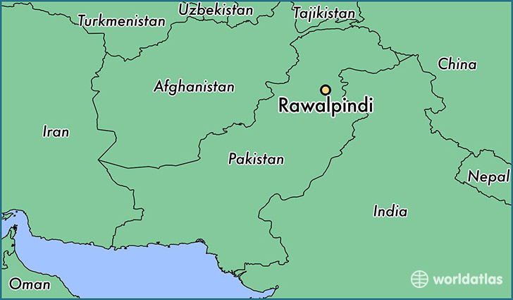 map showing the location of Rawalpindi