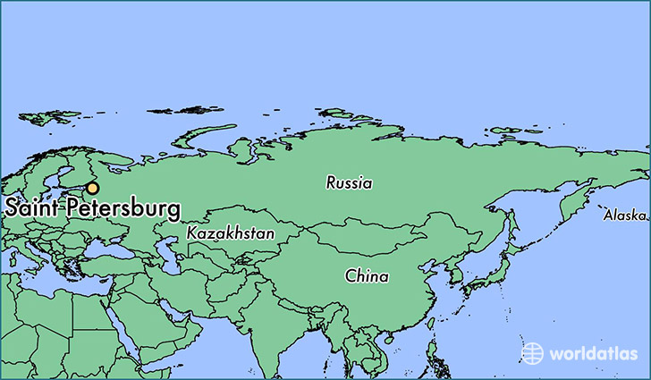 map showing the location of Saint Petersburg