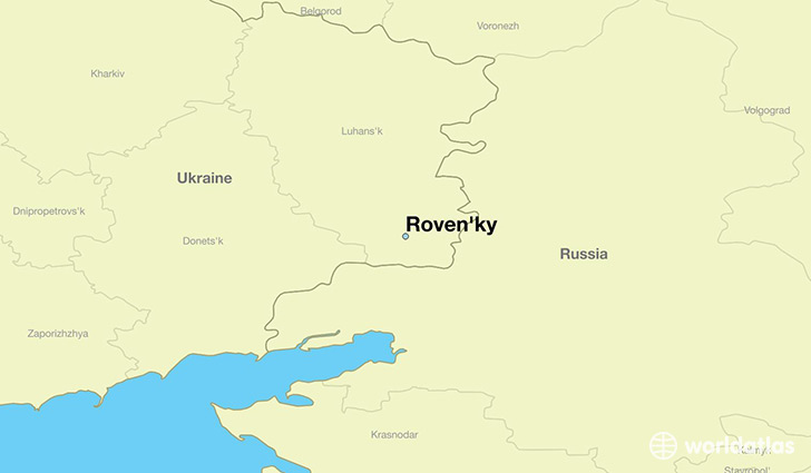 map showing the location of Roven'ky