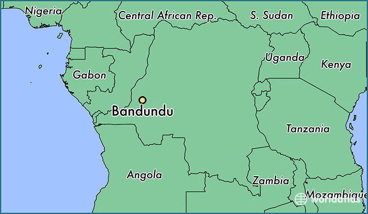 map showing the location of Bandundu