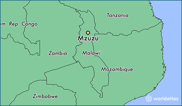 map showing the location of Mzuzu