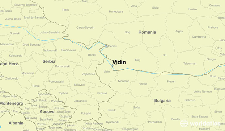 map showing the location of Vidin