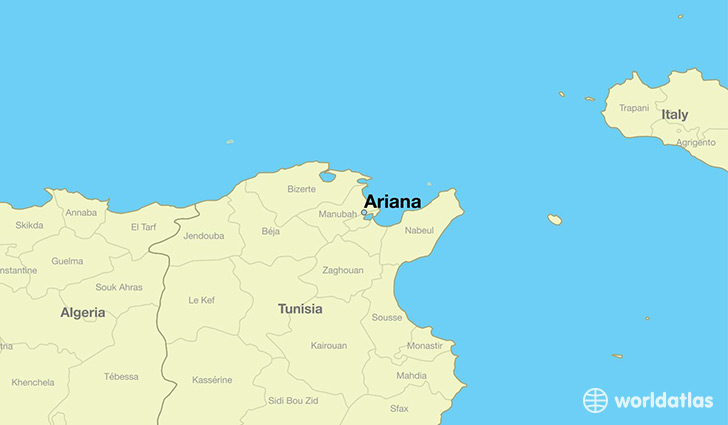 map showing the location of Ariana