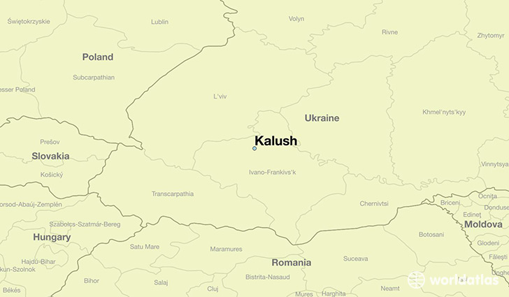 map showing the location of Kalush
