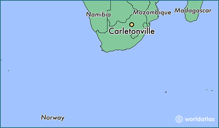 map showing the location of Carletonville