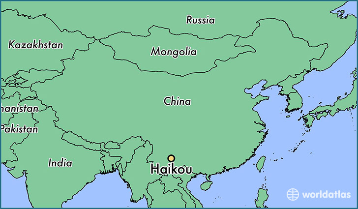 map showing the location of Haikou