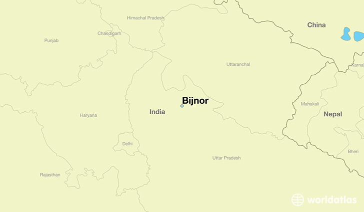 map showing the location of Bijnor