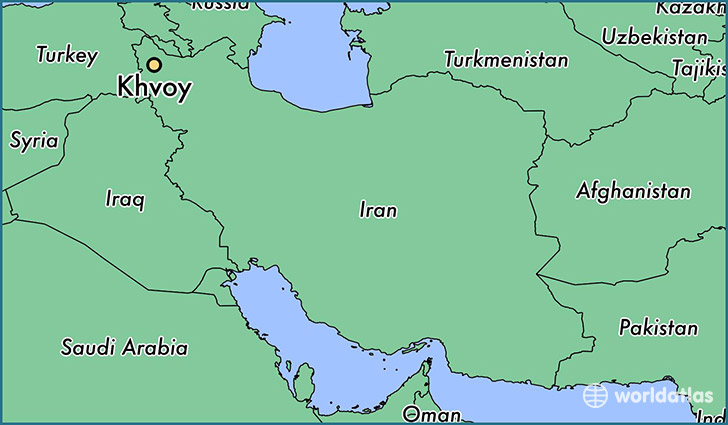 map showing the location of Khvoy