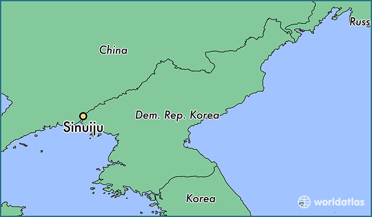 map showing the location of Sinuiju
