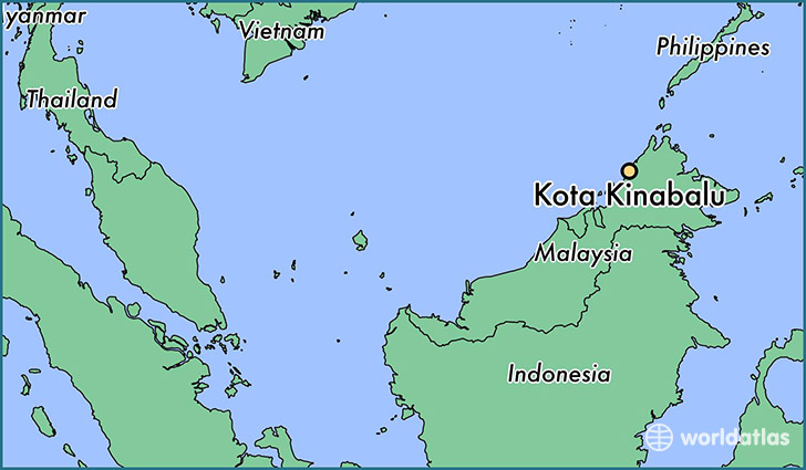 map showing the location of Kota Kinabalu