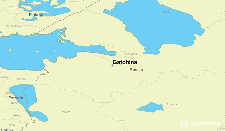 map showing the location of Gatchina