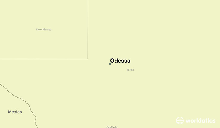 map showing the location of Odessa