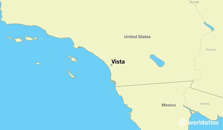 map showing the location of Vista