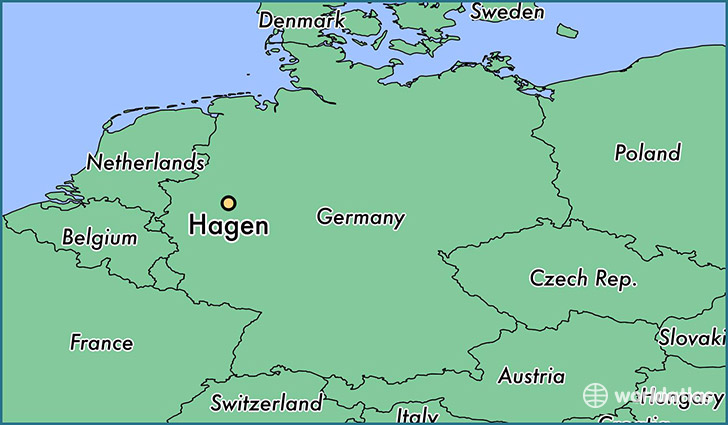 map showing the location of Hagen