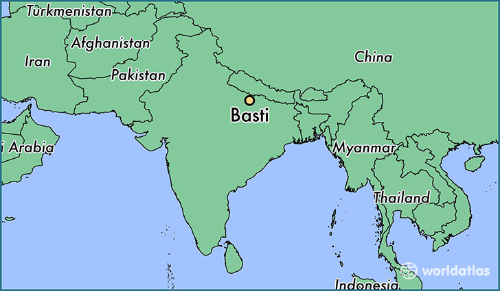 map showing the location of Basti