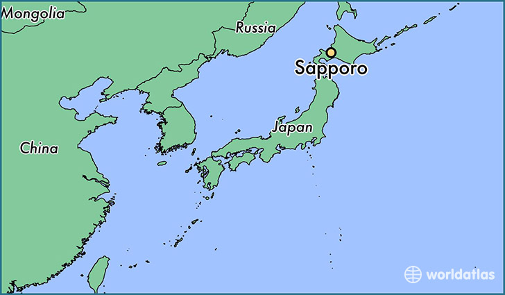 map showing the location of Sapporo