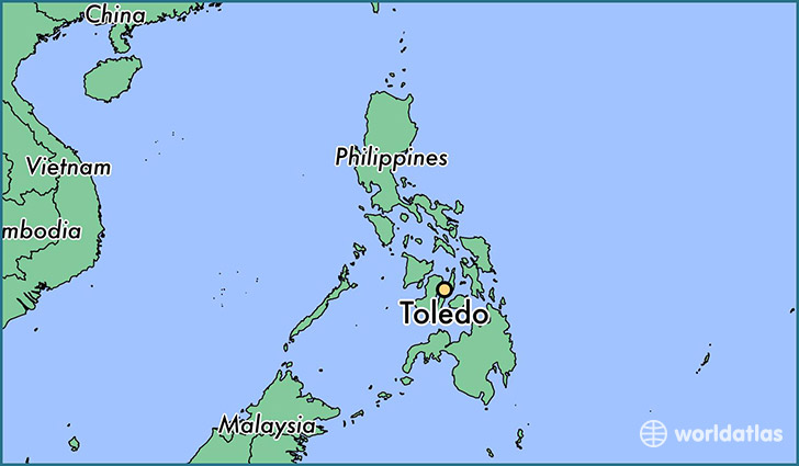 map showing the location of Toledo