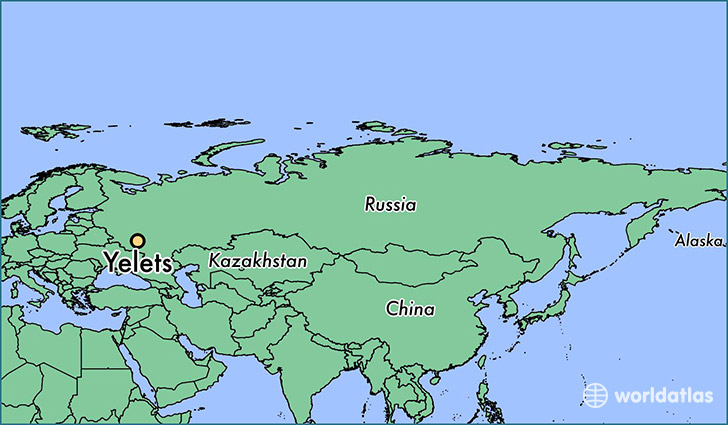 map showing the location of Yelets