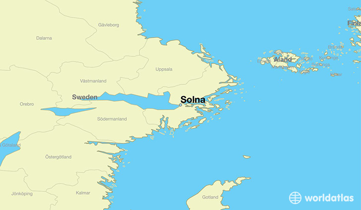 map showing the location of Solna