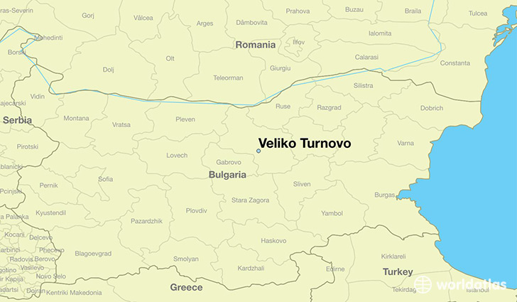 map showing the location of Veliko Turnovo