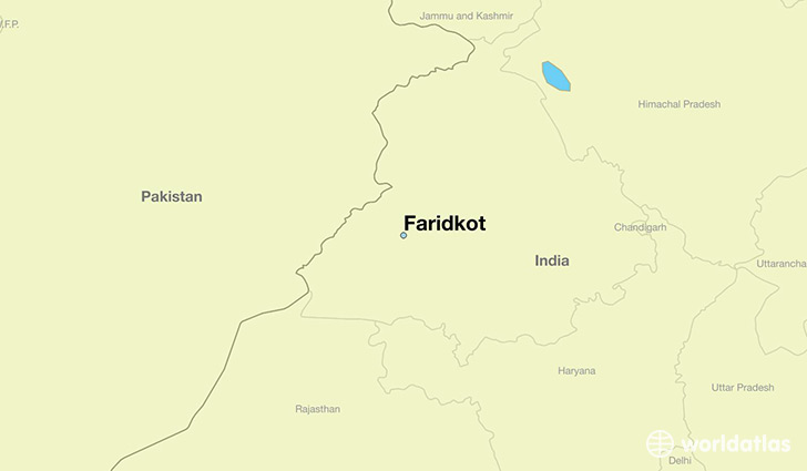 map showing the location of Faridkot