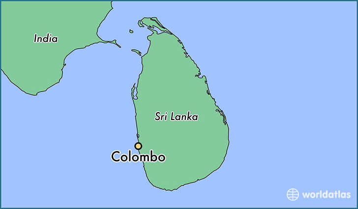 map showing the location of Colombo