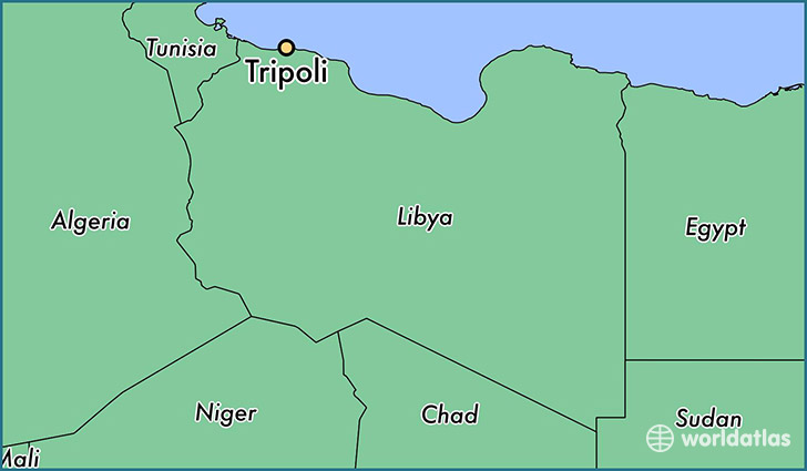 map showing the location of Tripoli