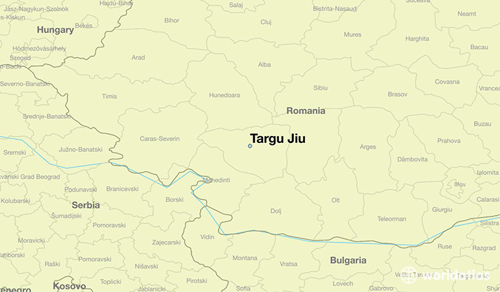 map showing the location of Targu Jiu