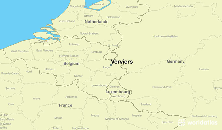 map showing the location of Verviers