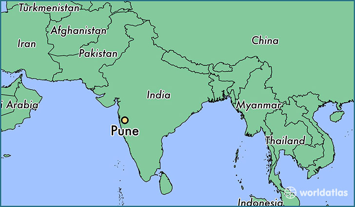 map showing the location of Pune