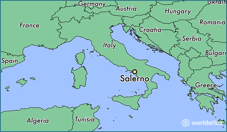 map showing the location of Salerno