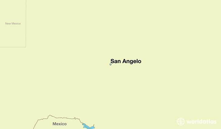 map showing the location of San Angelo