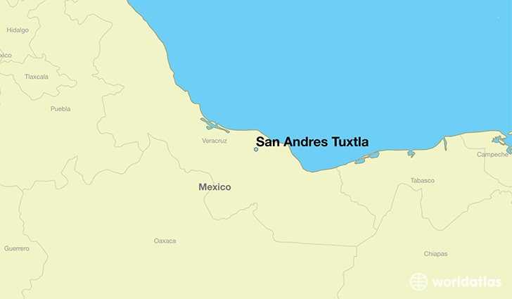 map showing the location of San Andres Tuxtla