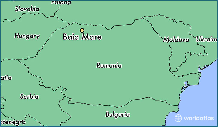 map showing the location of Baia Mare