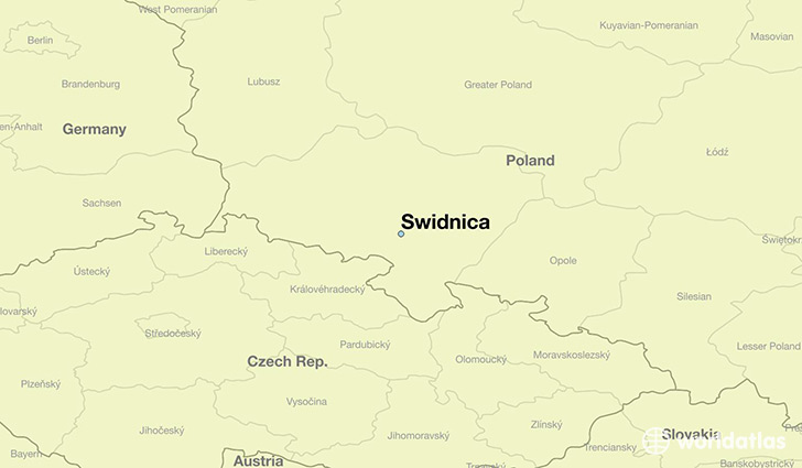 map showing the location of Swidnica