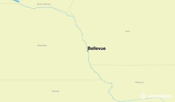 map showing the location of Bellevue