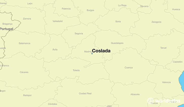 map showing the location of Coslada