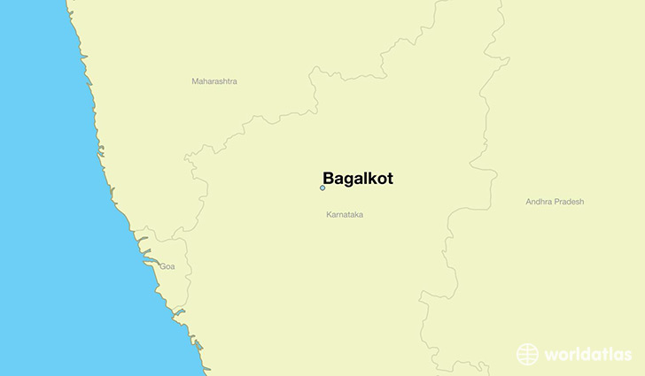 map showing the location of Bagalkot