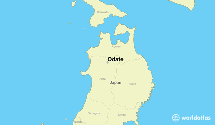 map showing the location of Odate