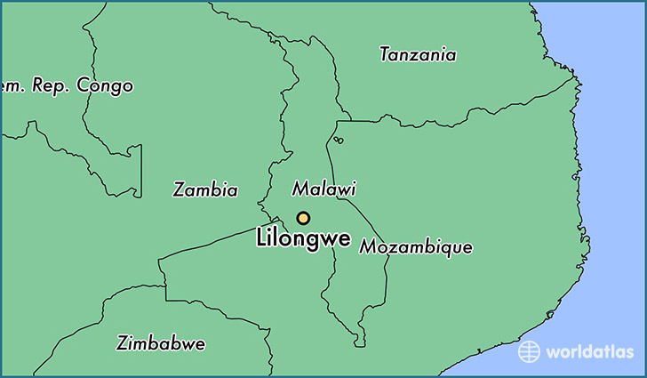 map showing the location of Lilongwe