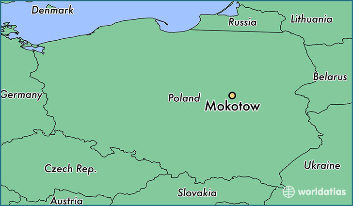 map showing the location of Mokotow