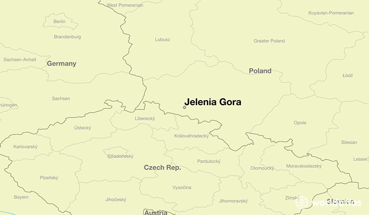 map showing the location of Jelenia Gora