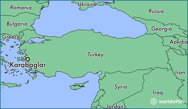 map showing the location of Karabaglar